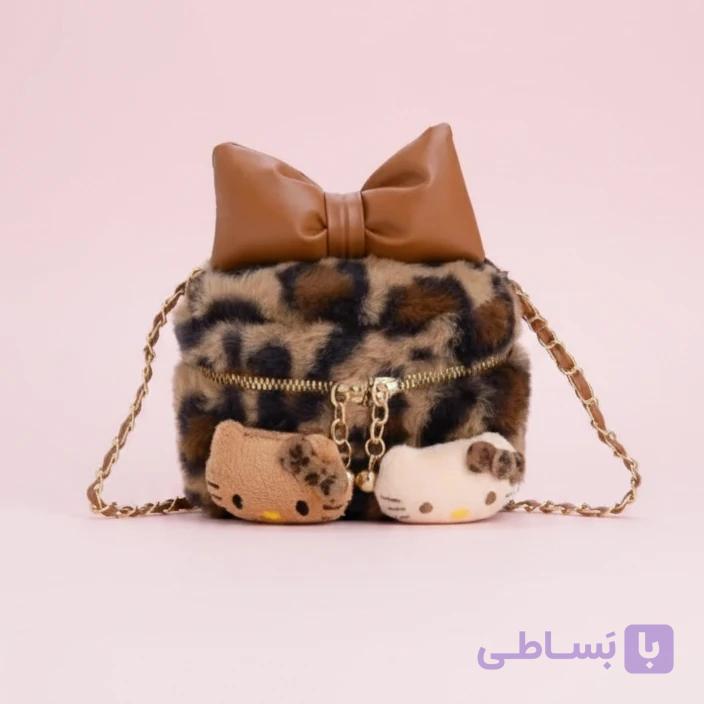 کیف دوشی فانتزی کیتی پلنگی مدل پاپیون