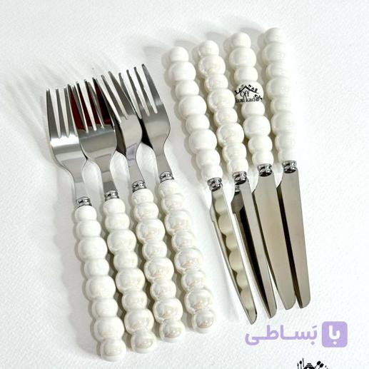 کارد و چنگال میوه خوری دسته مرواریدی