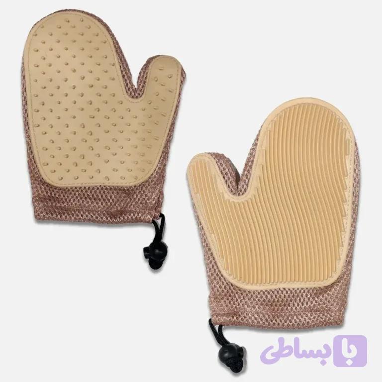 دستکش ماساژ و شستشوی سگ و گربه دو رو بیوموزارا