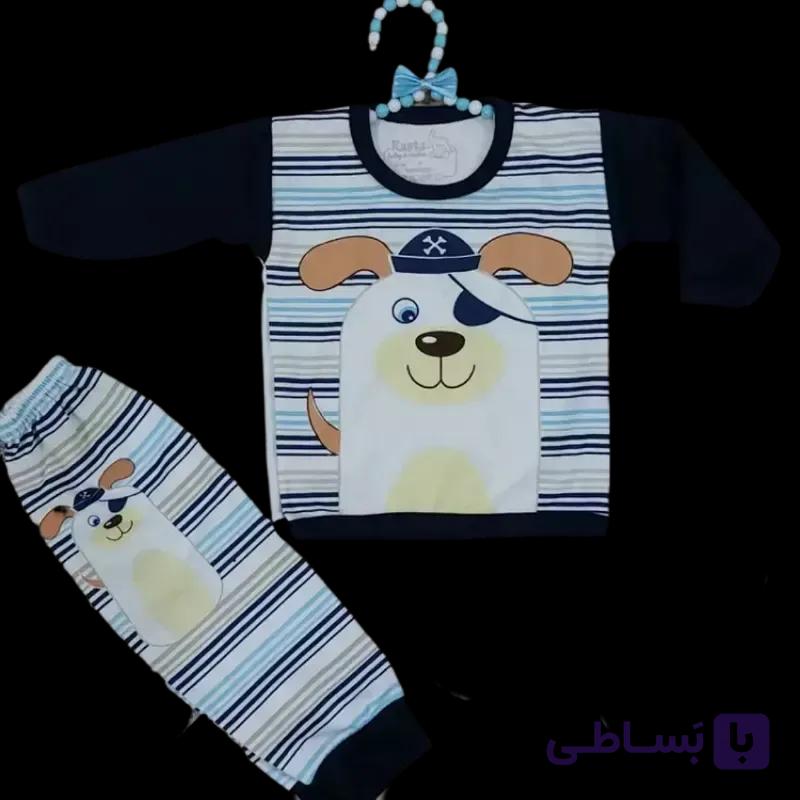 بلوز و شلوار نوزادی پسرانه طرح ملوان | ست بلوز و شلوار بچه گانه هاپو