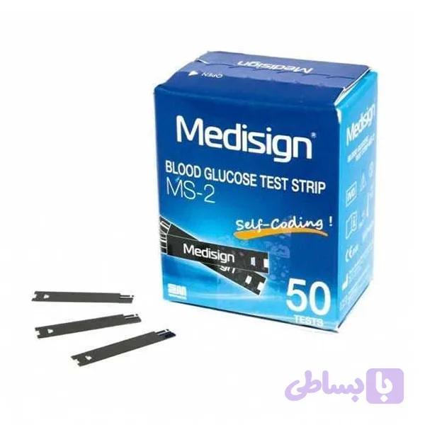 نوار تست قند خون مدیسان (Medisign) ، بسته50عددی ، تاریخ انقضا: 2026/12 — تصویر 1