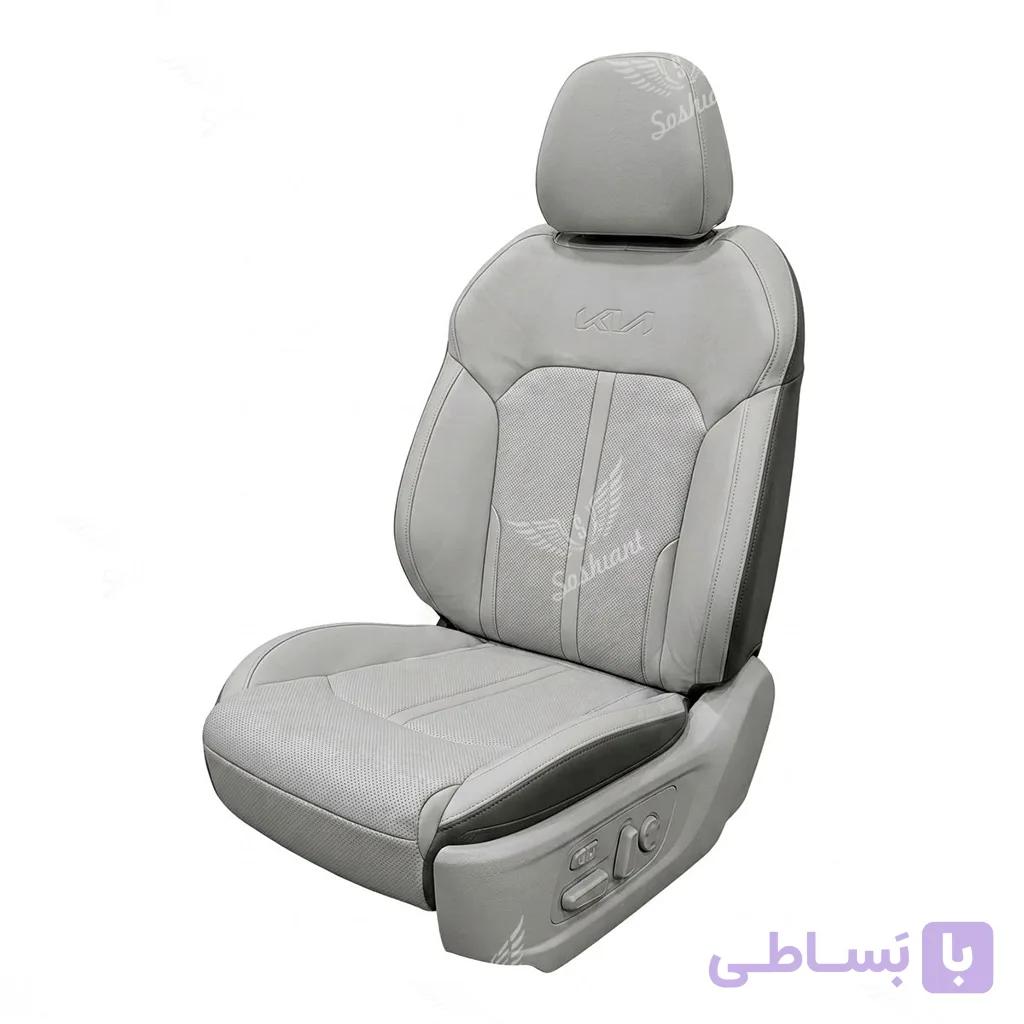 روکش صندلی کیا K5 چرم طوسی — تصویر 1