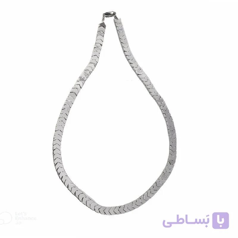 گردنبند سنگ طبیعی حدید مدل فلشی کد 109 — تصویر 1