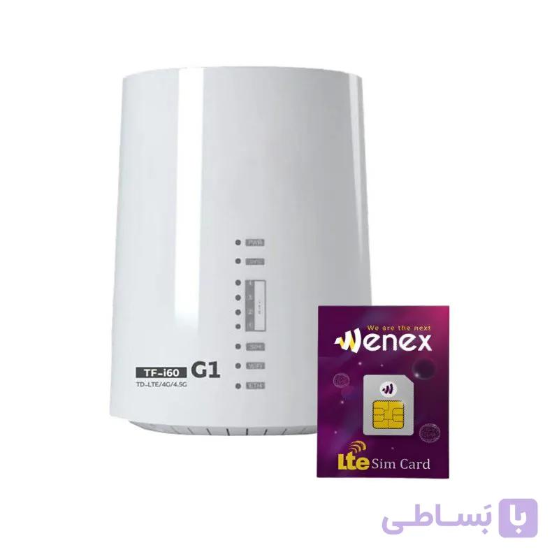 مودم 4G/TD-LTE وینکس مدل TF-i60 G1 به همراه سیم کارت وینکس با 30 گیگ یک ماهه — تصویر 1