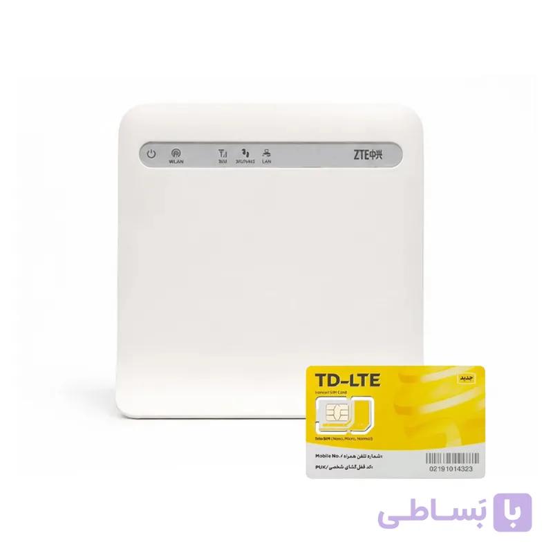 مودم روتر 4G/LTE زد تی ای مدل ZTE-MF253S به همراه سیم کارت فن آوا 90 گیگ شش ماهه — تصویر 1