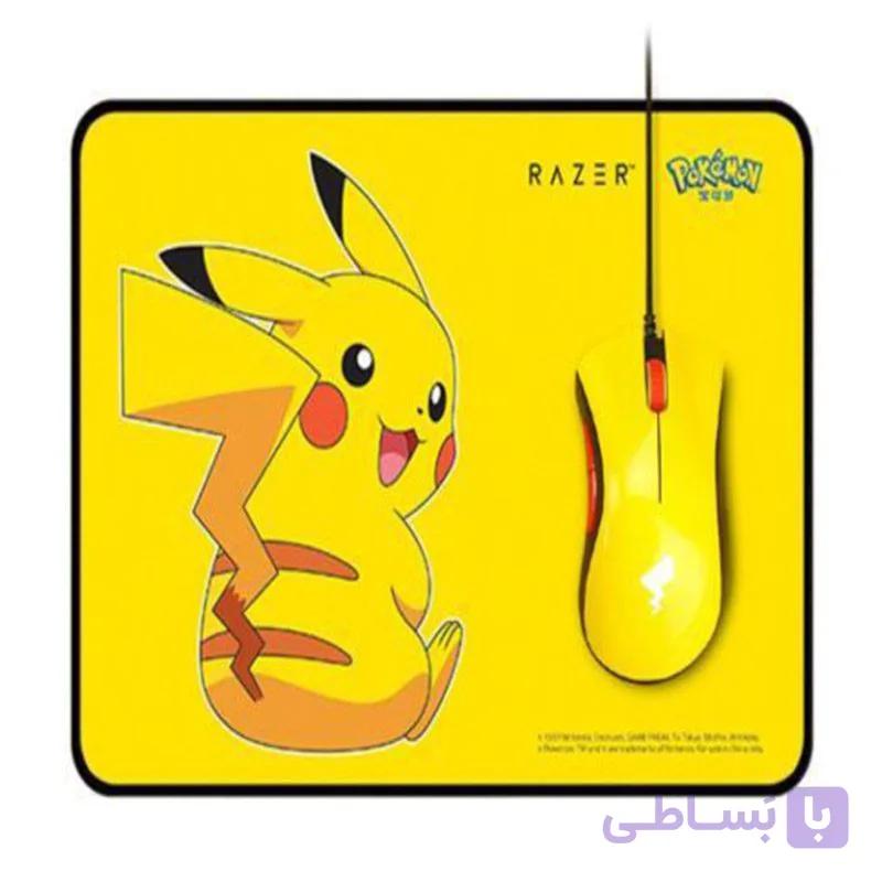 ماوس ریزر مدل Razer Deathadder به همراه ماوس پد Pikachu — تصویر 1