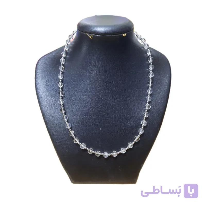 گردنبند سنگ طبیعی کوآرتز و حدید — تصویر 1