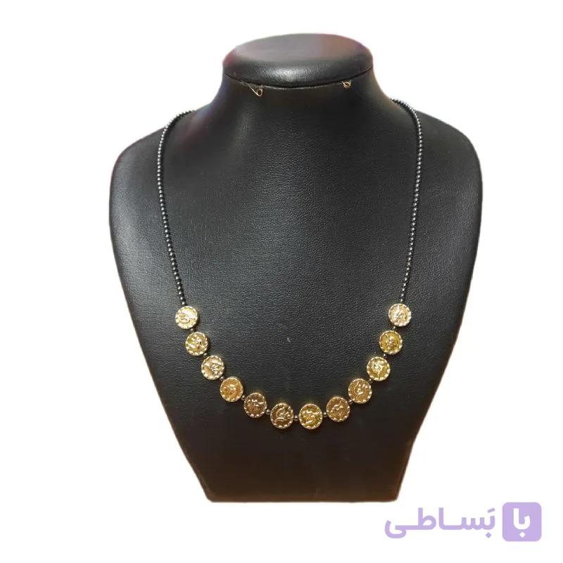 گردنبند سنگ طبیعی حدید مدل آذرخش — تصویر 1