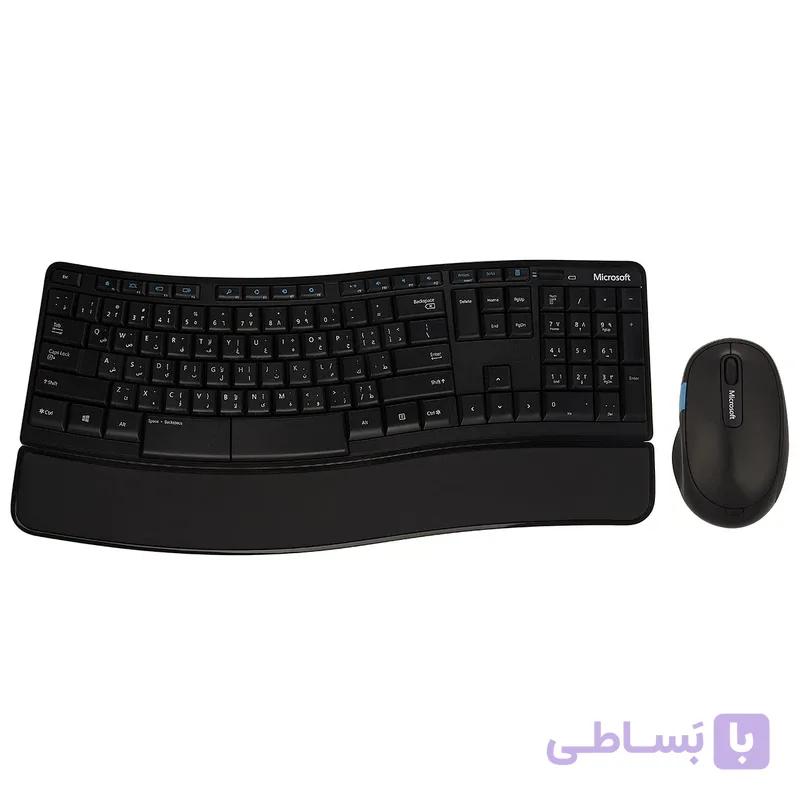 کیبورد و ماوس بی‌سیم مایکروسافت مدل Desktop Sculpt با حروف عربی — تصویر 1