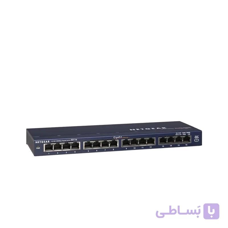 سوییچ 16 پورت غیر مدیریتی و دسکتاپ نتگیر مدل GS116 v2 — تصویر 1