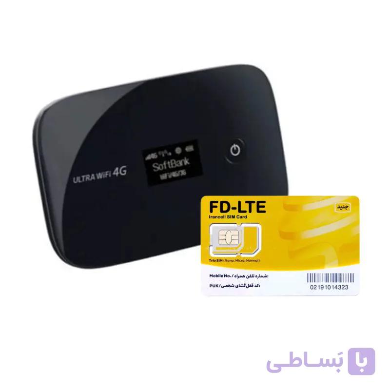 مودم و توسعه دهنده شبکه بی سیم 3G قابل حمل سافت بانک هوآوی مدل ULTRA WiFi 102HW به همراه سیم کارت 30 گیگابایت یک ماهه — تصویر 1