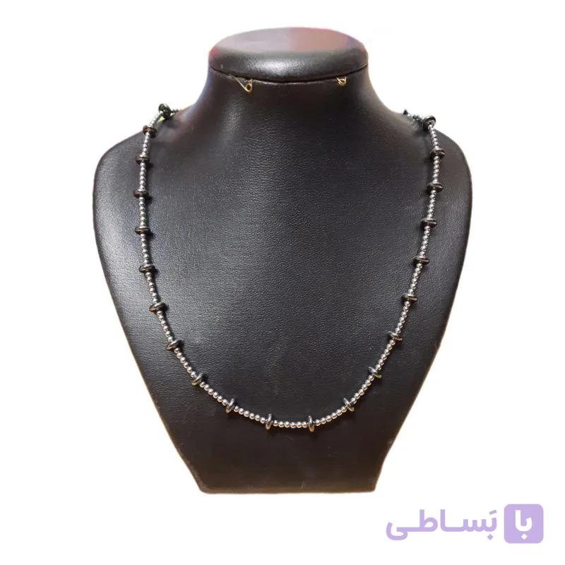 گردنبند سنگ طبیعی حدید هفت رنگ — تصویر 1