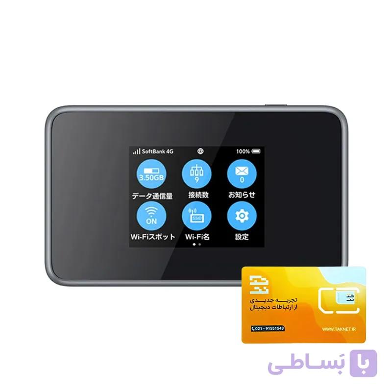 مودم 3G/4G/4.5G/TD-LTE قابل حمل زد تی ای مدل Pocket WiFi 802ZT به همراه سیم کارت تک نت 90 گیگ سه ماهه — تصویر 1