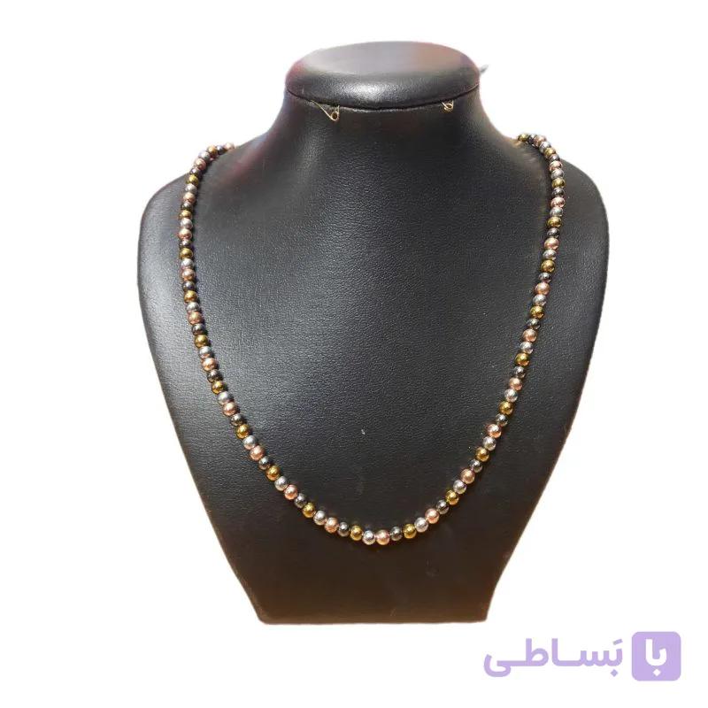 گردنبند سنگ طبیعی حدید مدل دیبا — تصویر 1