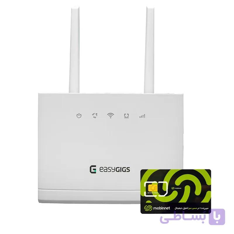 مودم 4G ایزیگیگز مبین نت مدل EG-CLR150-3511S به همراه سیم کارت 360 درجه مبین نت با 30 گیگابایت اینترنت سه ماهه — تصویر 1
