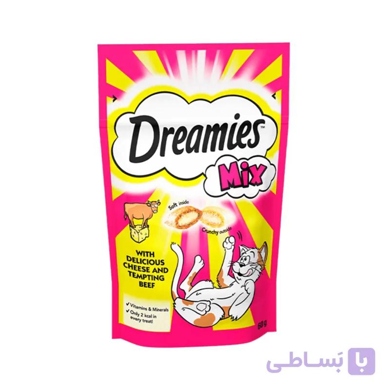 تشویقی دریمیز گربه با طعم گوشت و پنیر 60 گرم Dreamies Snack — تصویر 1