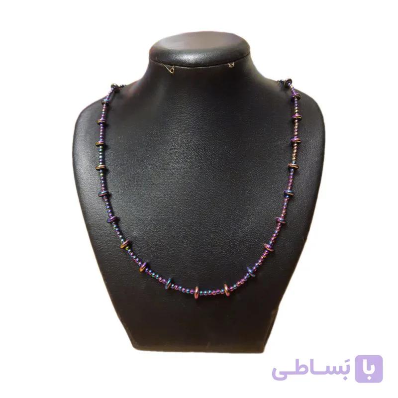 گردنبند سنگ طبیعی حدید مدل راکا — تصویر 1