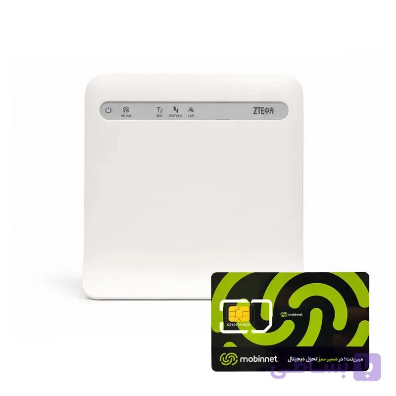 مودم روتر 4G/LTE زد تی ای مدل ZTE-MF253S به همراه سیم کارت 360 درجه مبین نت با بسته 100 گیگ شش ماهه — تصویر 1