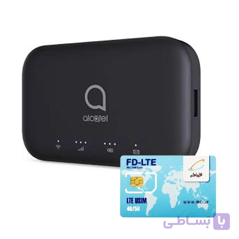 مودم پاوربانک 4G قابل حمل آلکاتل مدل MW43TM به همراه سیم کارت همراه اول 3 گیگ سه ماهه — تصویر 1