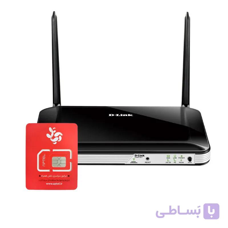 مودم روتر 4G/LTE دی لینک مدل D-Link DWR-921 به همراه سیم کارت آپتل با 75 گیگابایت شش ماهه — تصویر 1