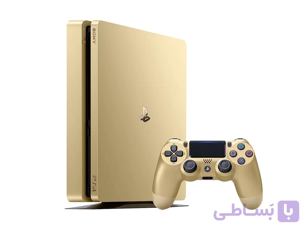 کنسول بازی سونی مدل PlayStation 4 Slim 1TB Gold Limited Edition Console Bundle ظرفیت 1TB – استوک — تصویر 1