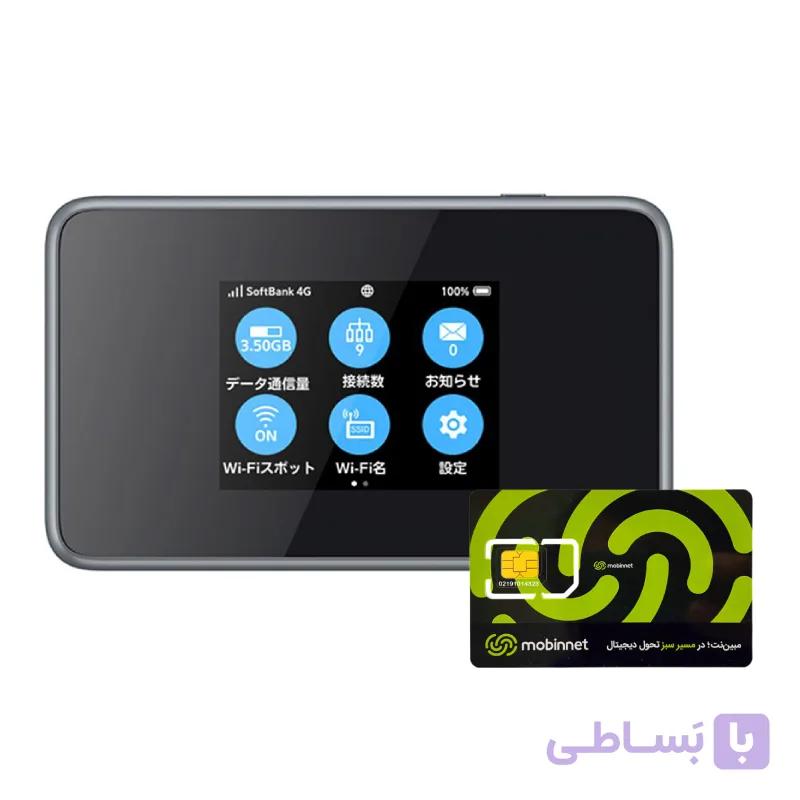 مودم 3G/4G/4.5G/TD-LTE قابل حمل زد تی ای مدل Pocket WiFi 802ZT به همراه سیم کارت مبین نت با بسته 100 گیگ شش ماهه — تصویر 1