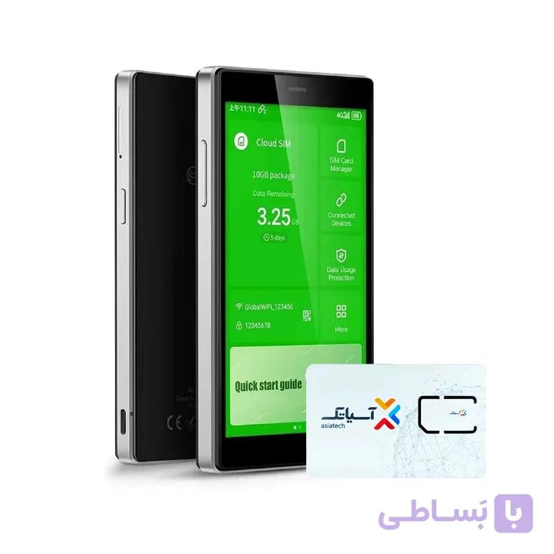مودم 2G/3G/4G قابل حمل Cloud Air مدل Air-WiFi Data Terminal به همراه سیم کارت آسیاتک 30 گیگ سه ماهه — تصویر 1