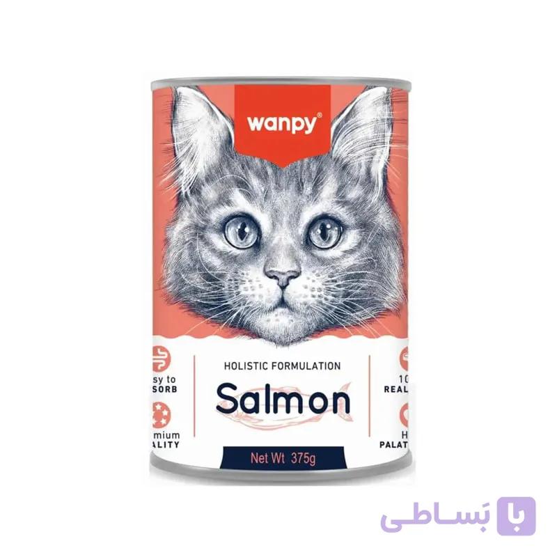 کنسرو گربه با طعم ماهی سالمون ونپی 375 گرم Wanpy Canned — تصویر 1