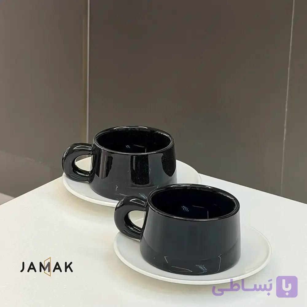 فنجان نعلبکی لته Black & White – یک عددی — تصویر 1