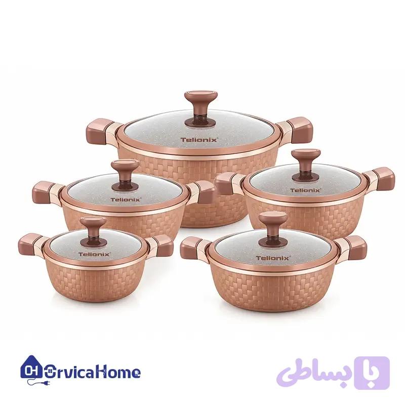 ست قابلمه گرانیتی ۱۷ پارچه Telionix مدل TGC5706 — تصویر 1