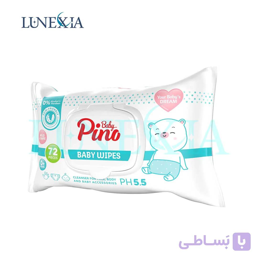 دستمال مرطوب پینو بیبی بسته 72 عددی