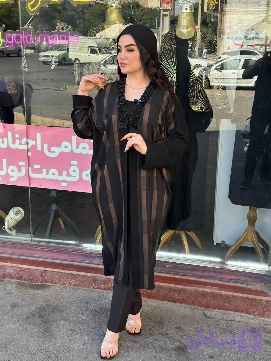 مانتو حریر سنگ دوزی تابستونی — تصویر 1