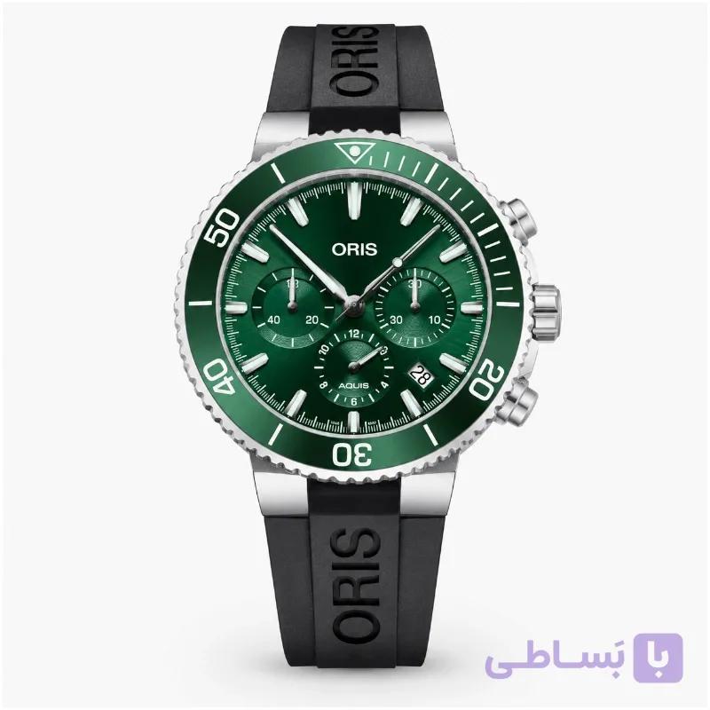 ساعت مچی اوریس کرنوگراف بند رابر || Oris Chronograph watch with Rubber Band — تصویر 1