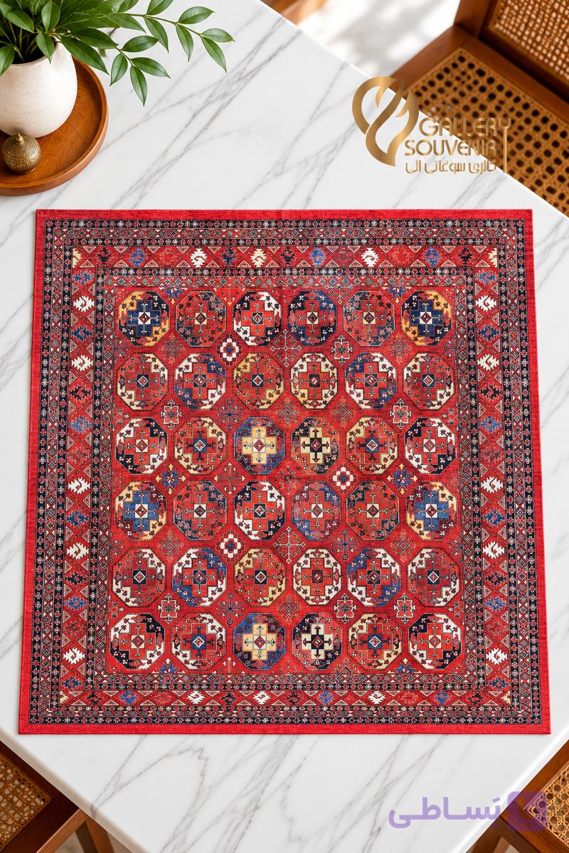 رومیزی مربع آستردار دلربا سایز ۱۰۰