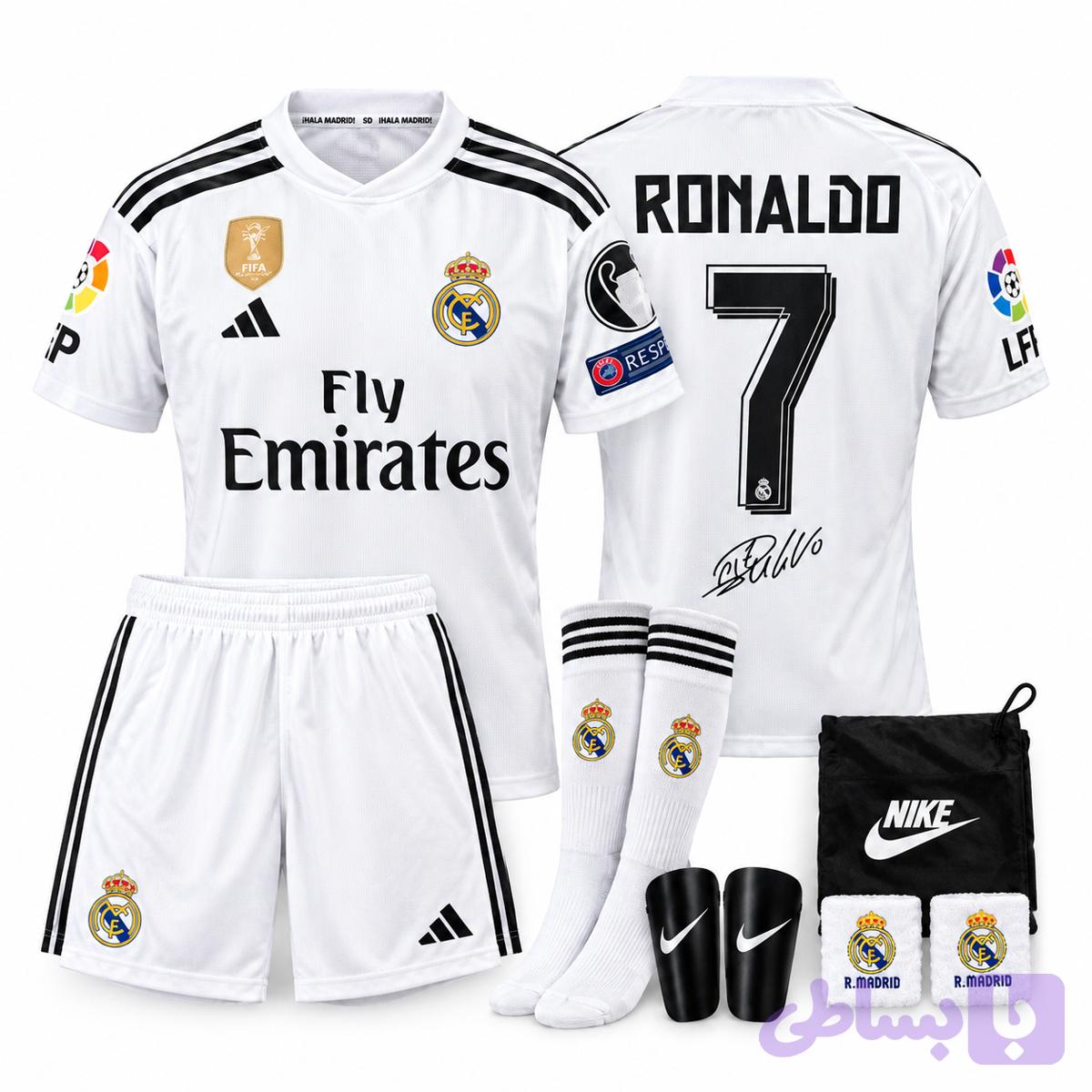 پک سورپرایزی CR7 رونالدو شماره ۷ | کیت اول رئال مادرید ۲۰۱۶ کودک — تصویر 1