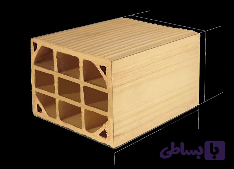 آجرسوراخ دار_ سفالی تیغه کشی25*20*15Perforated brick_clay blade drawing 25*20*15