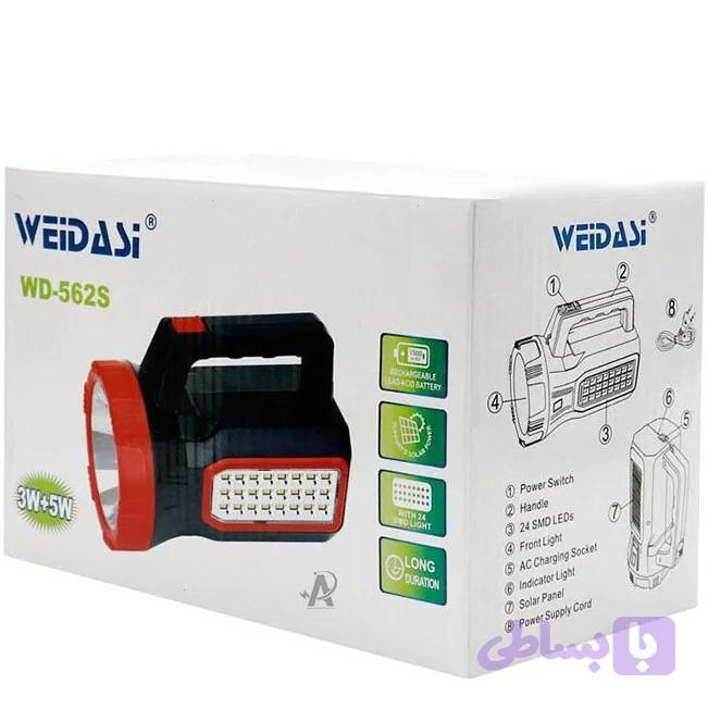 چراغ قوه خورشیدی ویداسی مدل WD-562S خورشیدی نور مهتابی — تصویر 1