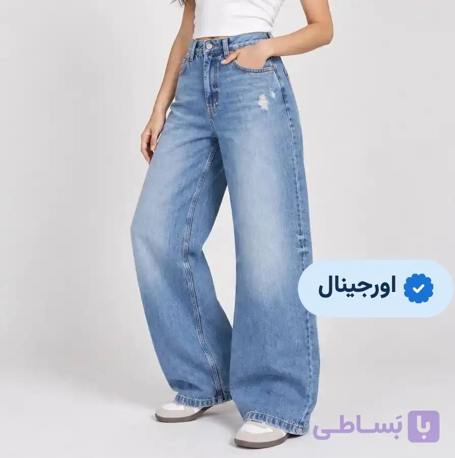 شلوار جین فول بگ دخترانه اورجینال برند پول اند بیرPull&amp;bear baggy — تصویر 1