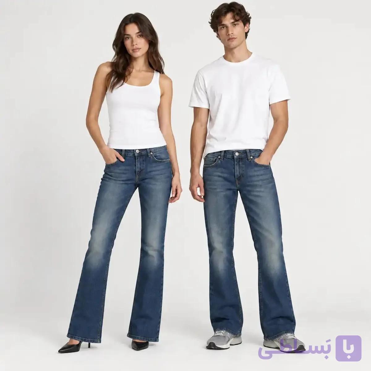 شلوار جین بوتکات آبی یونیسکس وارداتی برند Denim.co. — تصویر 1