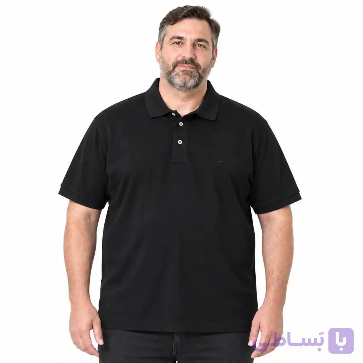 پولوشرت مردانه سایز بزرگ مشکی وارداتی smart flex big size — تصویر 1