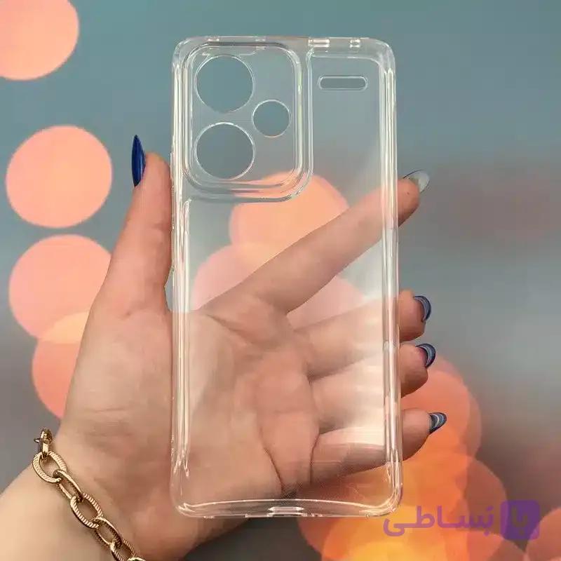 کاور شارک قاب مدل ژله ای شفاف مناسب برای گوشی موبایل شیائومی Redmi Note 13 Pro Plus