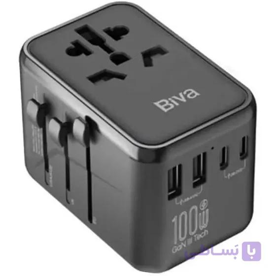 شارژر دیواری و مبدل برق بیوا Biva PS-08 GaN Universal Travel Adapter توان 20 وات — تصویر 1