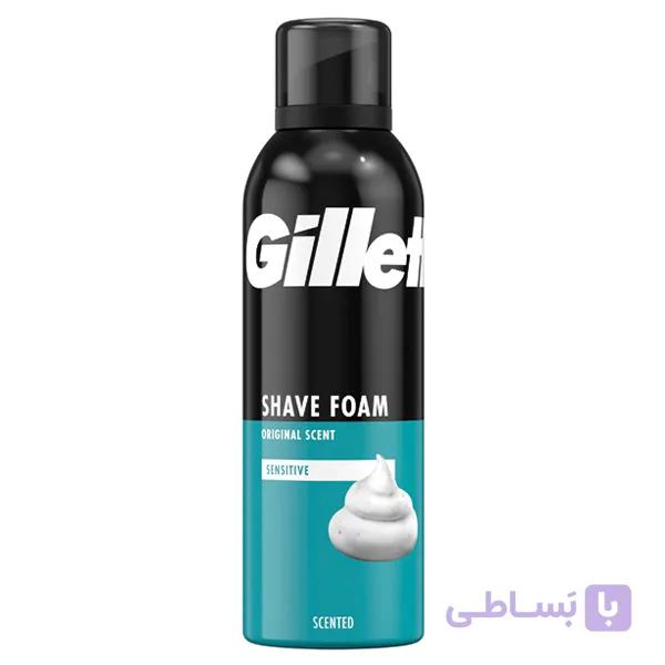 فوم اصلاح پوست حساس ژیلت مدل سنسیتیو حجم ۲۰۰میل