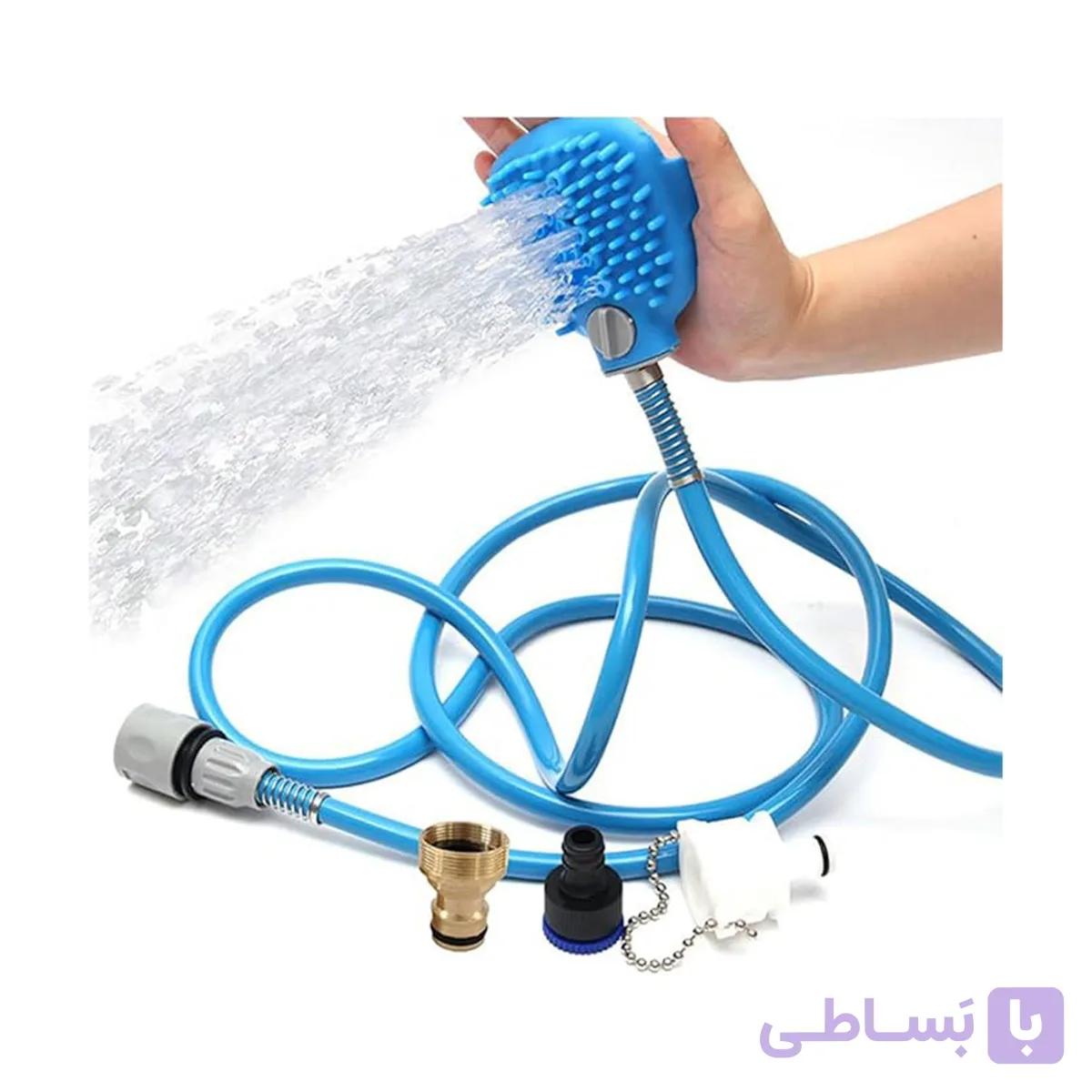 دوش و لیف سیلیکونی سگ و گربه مناسب حمام — تصویر 1