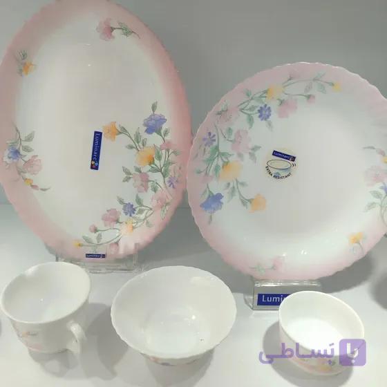 سرویس غذاخوری لومینارک ۲۶ پارچه آرکوپال طرح پارادایس رنگ آبی