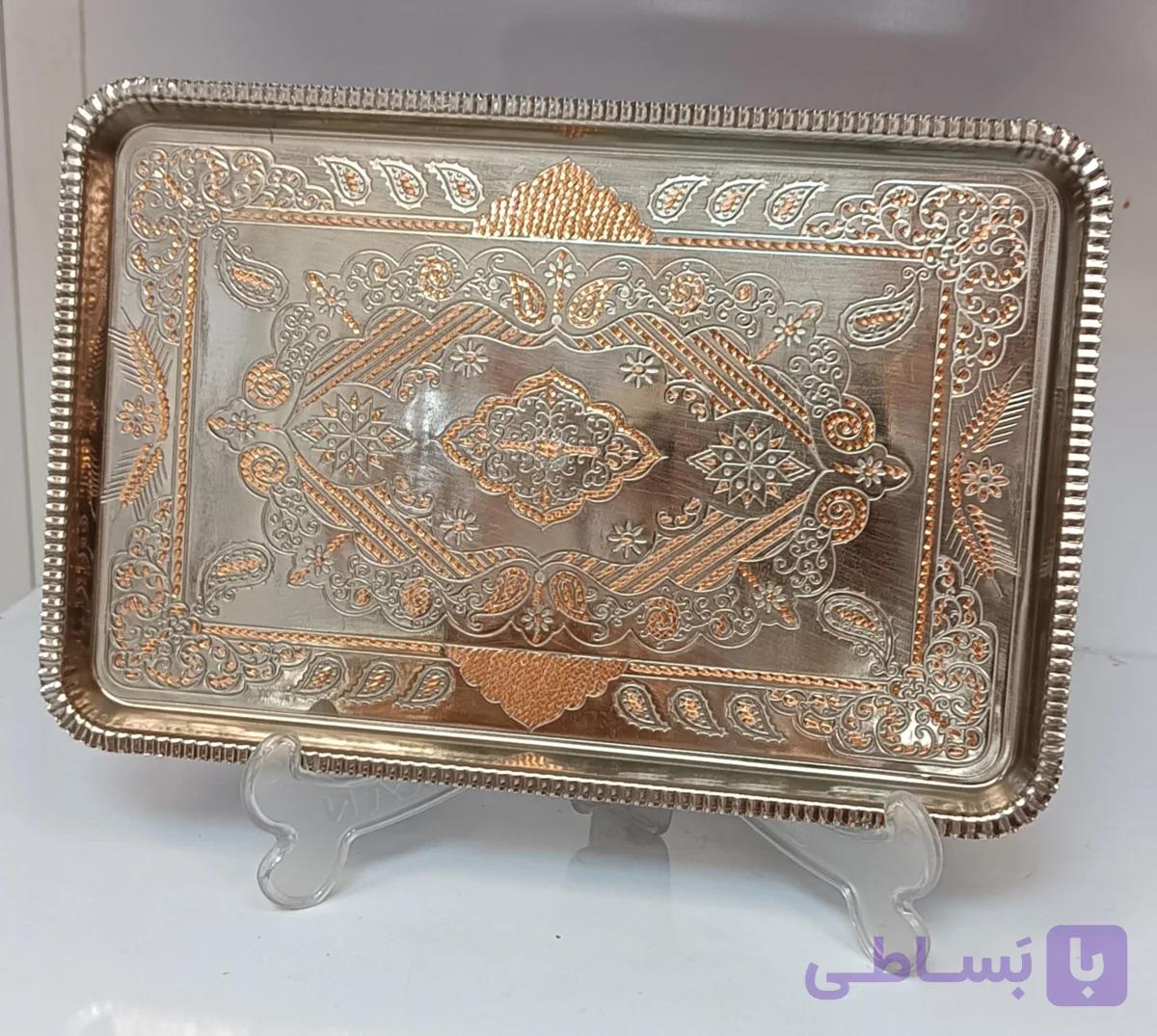 سینی چایی مسی با روکش کروم نانو شده