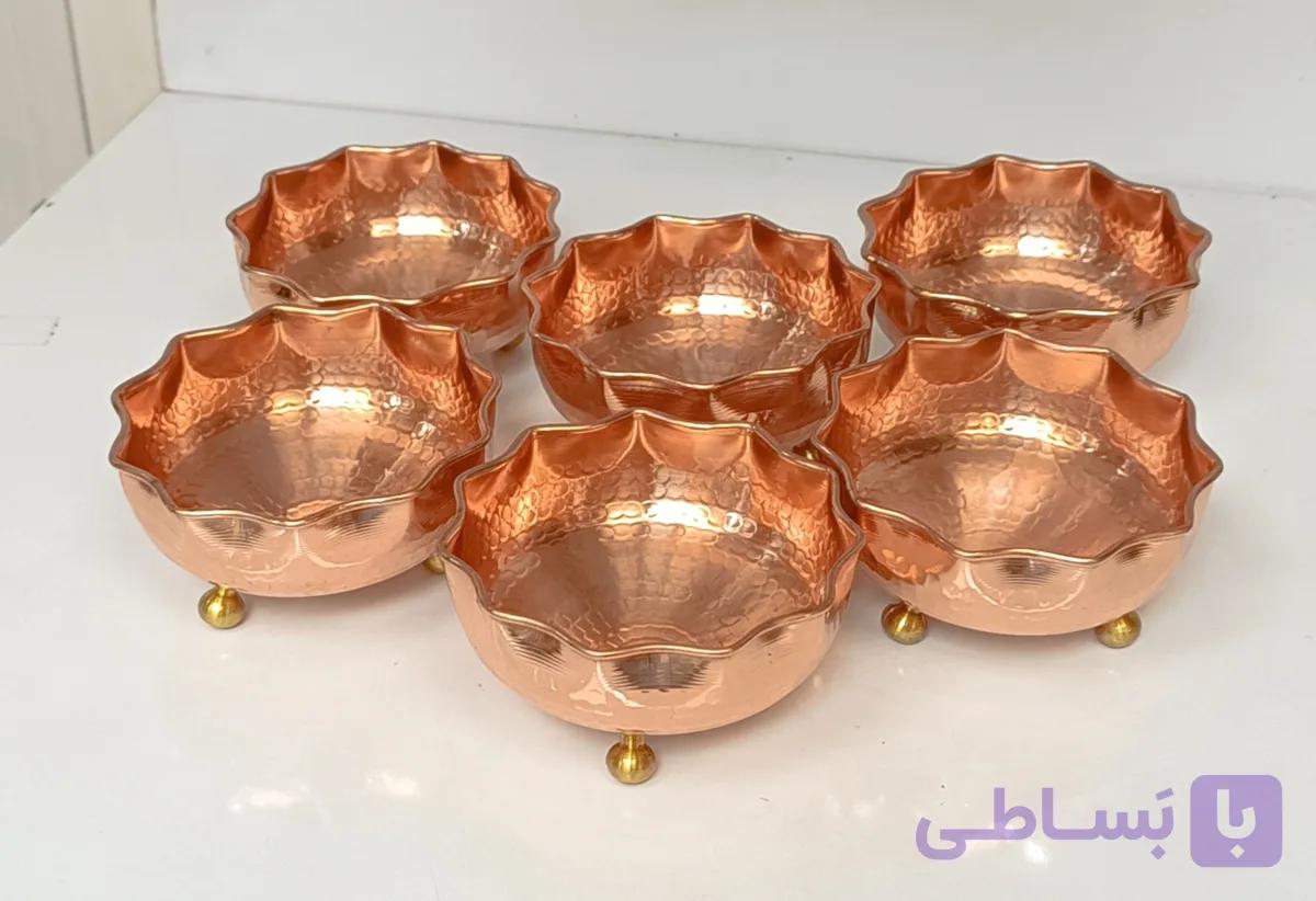 پیاله آجیل مسی سه پایه