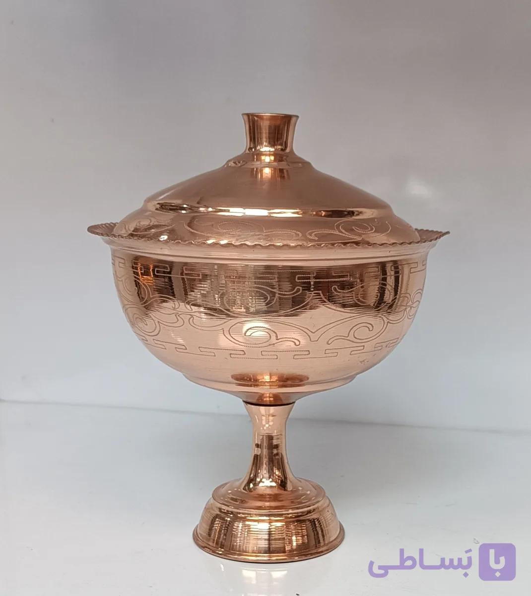 شکلات خوری درب دار مسی طرح لیزر
