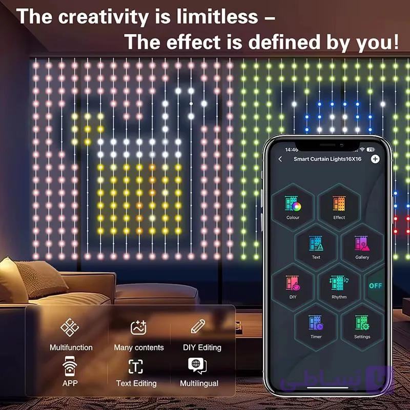 ریسه هوشمند RGB پرده ایی مدل HCL-001 — تصویر 1