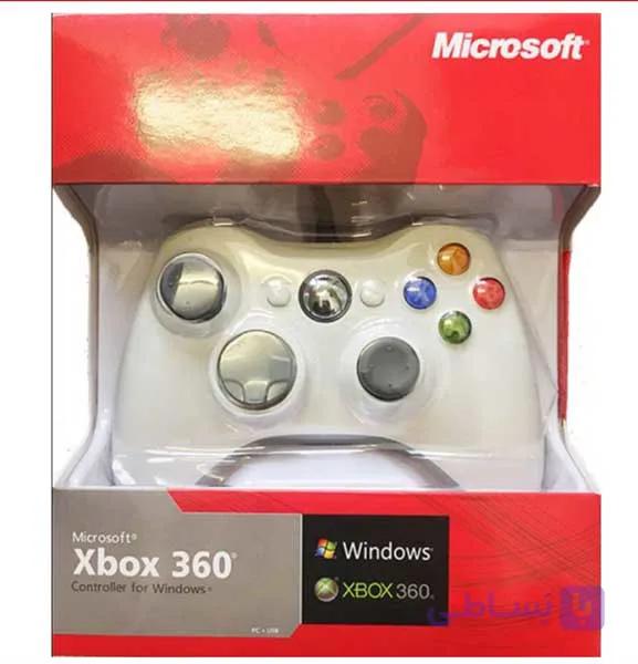 دسته بازی 360 Xbox سیم دار سفید